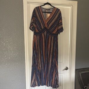 BloomChic Multicolor Striped Midi Dress